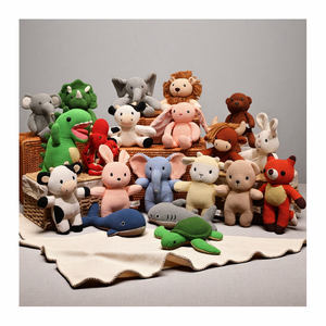25 cm 20 <span class=keywords><strong>animaux</strong></span> en peluche tricotés différents, zoo, forêt, <span class=keywords><strong>ferme</strong></span>, <span class=keywords><strong>animaux</strong></span> marins, crochet, éléphant, lapin, dinosaure, <span class=keywords><strong>animaux</strong></span> - Product Image 1