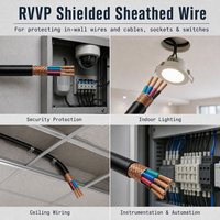 Câble de commande RVVP pour câblage de plafond, pour interrupteur, prise et installation d'éclairage, conducteur en cuivre, gaine en PVC, 300 500V