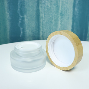 Barattolo in Vetro Smerigliato con Coperchio in Bambù e Plastica, 30ml 50ml 100ml, Contenitore Vuoto per Crema Skincare - Product Image 5