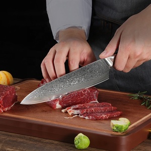 Cuchillo de Chef de 8 Pulgadas, Acero de Damasco de 67 Capas, Hoja Afilada de Acero Inoxidable, Mango de Madera Ecológico, Apto para Lavavajillas, para Cortar Jamón - Product Image 4