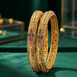 Joyería de Moda al por Mayor, Brazaletes Chapados en Oro de 14K, 18K y 24K, Brazaletes de Diseño Tradicional, Brazaletes de Latón Rellenos de Oro - Product Image 3