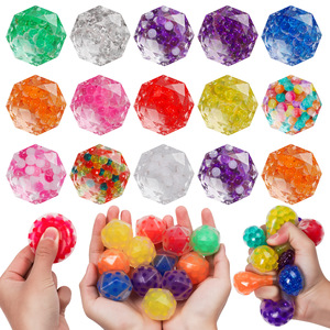 Juego de Pelotas Sensoriales MILI para Aliviar el Estrés, Pelota de Malla Antiestrés, Juguete de Compresión, TPR y Cuentas de Agua, Juguetes para Amasar Redondos y en Forma de Diamante - Product Image 5