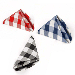 Serviettes de table en lin jetables imprimées personnalisées napperons motif à carreaux noir blanc pour un usage domestique durable solide rayé - Product Image 1