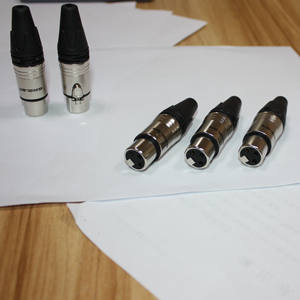 XLR 3 Pin Konektor Kabel Audio Plug Mic Betina Konektor OFC Berlapis Nikel DMX Cannon-<span class=keywords><strong>M</strong></span> Konektor Mikrofon Perumahan Hitam Perak - Product Image 5