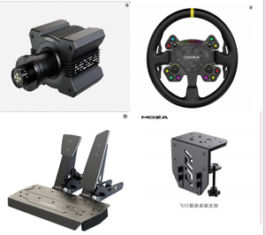 Ensemble simulateur de jeu de course Moza R9+RS V2+SRP Dual Pedal+Support de bureau R9 <span class=keywords><strong>V3</strong></span> Wheel Base avec volant Cs V2p - Product Image 1