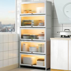 Prateleiras de Cozinha, Rack de Armazenamento para Micro-ondas, Uso em Guarda-roupa e Sala de Estar, Armário de Armazenamento Metálico à Prova de Poeira com 5 Camadas - Product Image 2