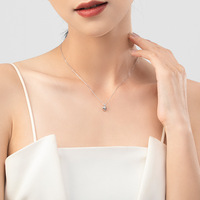 Vente en gros de colliers en argent sterling 925 pour femmes, bijoux de mode, collier en forme de cœur, style coréen, collier simple, accessoires