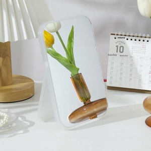 Xách Tay Gấp Trang Điểm Gương Thiết Kế Hiện Đại Nhỏ Vuông Máy Tính Để Bàn Mặc Quần Áo Gương Cho Ký Túc Xá Sinh Viên Bán Buôn - Product Image 3