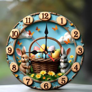 Round Wooden Wall <b>Clock</b> 25cm Minimalist Silent Quartz Home Decoration <b>Clock</b> - Product Image 1