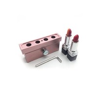 Moule de remplissage pour baume à lèvres et rouge à lèvres en aluminium 12,1 mm, 6 trous, avec démouleur en silicone CNC et anneau métallique