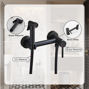 Bathroom Accessories Wall Mounted Toilet <strong>Bidet</strong> Spray Set Brass Hot and Cold Water <strong>Bidet</strong> Shattaf Faucet <strong>Taps</strong> <strong>for</strong> Hotel Use - Product Image 5