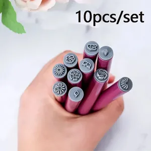 ชุดปากกาปั๊มลายเล็บมืออาชีพ 6/10 ชิ้น พร้อมแม่แบบลายเล็บ DIY สำหรับผู้หญิง อุปกรณ์ปิดผนึกปากกา ที่วางปากกาแบบเปลี่ยนได้ - Product Image 2