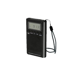Radio Saku Mini dengan Pita AM/FM Layar LCD Jack Earphone Speaker Bawaan Jam Alarm Bertenaga Baterai untuk Mendaki di Luar Ruangan