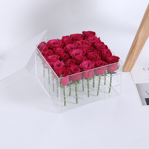 Caja cuadrada transparente de acrílico Yzykl para flores preservadas, exhibición de bodas, elegante almacenamiento de mesa - Product Image 2