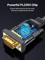 Adaptador de cable coaxial USB2.0 RS232 FTDI con 9 DB9 Pin 1,8 m Par trenzado con camisa de PVC para PC PDA GPS HDTV Aplicación