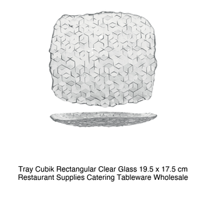 Plateau de service en verre Cubik 19,5 × 17,5 cm rectangulaire transparent - Product Image 2