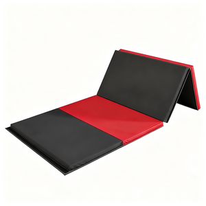 Tapis de gymnastique en PVC à 4 plis, mousse EPE de 5 cm + couverture en PVC imperméable de 610 g/m², pliage à 4 panneaux avec poignées pour la maison/la salle de sport/l'entraînement - Product Image 3