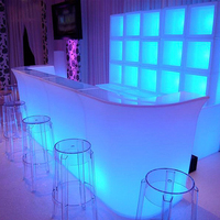 Bar lumineux LED portable à 16 couleurs changeantes avec télécommande, comptoir d'angle étanche en plastique PE pour bar et boîte de nuit