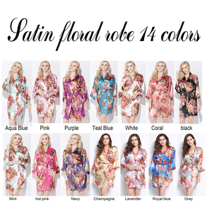 Kimono Ropa de dormir Tallas grandes Vestido de <span class=keywords><strong>noche</strong></span> Estampado floral Batas de satén de seda Camisón de mujer Vestido de Albornoz de <span class=keywords><strong>una</strong></span> pieza - Product Image 6