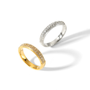 แหวนแฟชั่นดีไซน์เรขาคณิต ทอง 18K สแตนเลสประดับเพชรซิคอน สำหรับผู้หญิง ของขวัญ เครื่องประดับ - Product Image 5