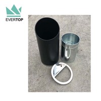 Poubelle à déchets DB-65B à dessus biseauté, en acier inoxydable rond, pour poubelle à déchets directe, fabrication chinoise, poubelle commerciale