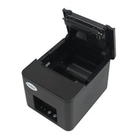 Printer Resi Termal Langsung 80mm Desktop 3-inci ZY-Q825 dengan Pemotong Kertas POS Barcode Kompatibel Linux USB+LAN