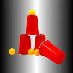 Logo de marque personnalisé tasse de bar de fête en plastique rouge PP 16oz réutilisable gobelet en plastique jetable pour fête d'anniversaire