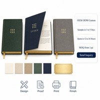 Stampa Personalizzata di Libri OEM ODM, Basso MOQ da 1 Pezzo, Libro con Copertina Rigida in Pelle PU Blu Navy 6 X 9 Pollici con Lamina Dorata