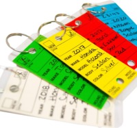 AOPFAST Étiquettes de clés de voiture en plastique multicouche auto-adhésives, nouveau lot pour fournitures de concessionnaires automobiles, anneaux, coins, têtes de cylindre 1