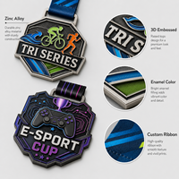 Médailles de sport personnalisées en alliage de zinc 3D, golf, cyclisme, boxe, taekwondo, avec ruban imprimé pour les tournois, les écoles, les clubs