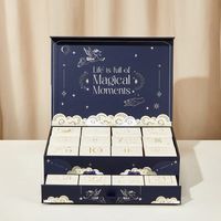Weihnachts-Adventskalender mit 24 Tagen, Geschenkbox, individuell gestaltbar, 3-lagige Schiebeschublade, stabile Verpackung für luxuriösen Schmuck und Premium-Schokolade