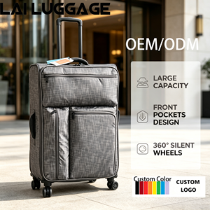 Ensemble <span class=keywords><strong>de</strong></span> bagages <span class=keywords><strong>de</strong></span> voyage en tissu Oxford durable, <span class=keywords><strong>3</strong></span> pièces, <span class=keywords><strong>valises</strong></span> souples à roulettes avec 4 roues pivotantes - Product Image 1