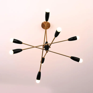 Lustre suspendu LED en fer de style industriel nordique moderne et épuré, design artistique, éclairage décoratif pour salon, taille moyenne - Product Image 3