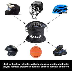 Sac pour casque de hockey Ealer, en nylon imperméable, avec cordon de serrage, taille unique, noir - Product Image 4