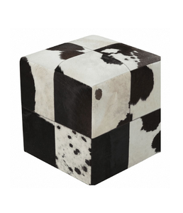 Pouf ottoman décoratif en cuir, coussin de sol en cuir cousu à la main pour salon, chambre et coin détente - Product Image 4