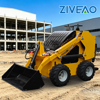 Minipala Compatta ZIVEAO con Benna da 0,1m³, Peso Operativo 1240kg, Piccola Pala per Agricoltura e Paesaggistica, Esportazione