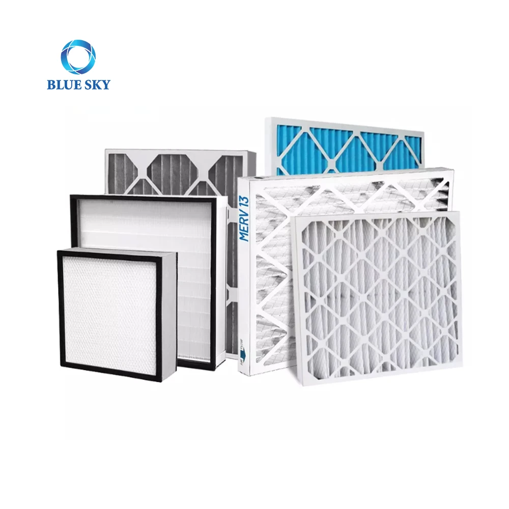 H13 MERV 6 8 11 13 14 15 Pleated Hvac 공기 필터 알루미늄 프레임 에어컨 HVAC 시스템 공기 흐름 Merv 필터