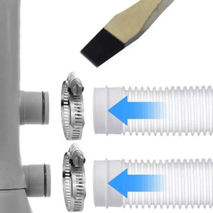TNSLAND - Juego <span class=keywords><strong>de</strong></span> 2 Mangueras para <span class=keywords><strong>Piscina</strong></span> <span class=keywords><strong>de</strong></span> 32 mm, 150 cm, Material PE Blanco con 4 Clips <span class=keywords><strong>de</strong></span> Fijación para Reemplazo <span class=keywords><strong>de</strong></span> Piscinas y Bombas Sumergibles - Product Image 5