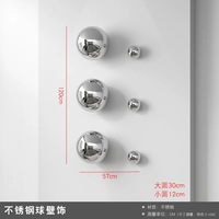 Boule en acier inoxydable poli miroir SS304 316 30 mm / Boule entière / Demi-boule Décoration murale Art déco moderne pour jardin