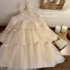 Vestito <span class=keywords><strong>Invernale</strong></span> da Principessa per <span class=keywords><strong>Bambina</strong></span> a Maniche Lunghe Foderato in Pile con Girocollo Tinta Unita <span class=keywords><strong>Abbigliamento</strong></span> per Bambini - Product Image 2