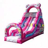 Toboggan gonflable sec sur le thème de la Princesse Violette, toboggan gonflable pour enfants en PVC robuste pour parc d'attractions
