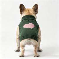Gilet à col roulé pour chien Lovely Heart, respirant, en polaire tricotée, protection chaude, vêtements pour petits chiens, hiver