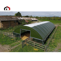 Abri pour bétail moderne en panneaux sandwich en acier 4mx4m, abri portable pour bovins, chèvres, animaux de ferme, chevaux, chiens, moutons, imperméable et résistant aux UV