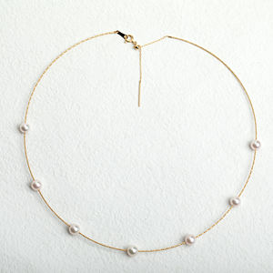 Meilleur FashionCollier de perles en or massif 18 carats Collier de perles d'eau de mer 4A <span class=keywords><strong>Akoya</strong></span> Collier de gypsophile en or brillant Bijoux pour femmes - Product Image 2