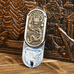 Dragon Line EDC Modèle Personnalisé Fidget Spinners pour Adultes, Jouet de Rotation Monnayeur, Poussoir de Décompression, Monnayeur Pop-up en Forme de Carte pour Garçons et Filles - Product Image 4