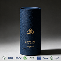 Tube en papier cylindrique biodégradable jetable sur mesure pour emballage cadeau de parfum, cosmétiques et huiles essentielles |   OEM ODM |   pour EUDR