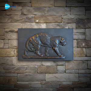 Panel <span class=keywords><strong>de</strong></span> Bajorrelieve <span class=keywords><strong>de</strong></span> Bronce con Diseño <span class=keywords><strong>de</strong></span> León Clásico, <span class=keywords><strong>Escultura</strong></span> Artística Fundida a Mano para Decoración del Hogar - Product Image 5