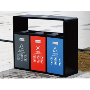 سلة نفايات خارجية من الخشب المركب المعاد تدويره مع دواسة، حاوية قمامة كبيرة بسعة 12-40 لتر للاستخدام الداخلي والخارجي، مصنوعة من الفولاذ والبي في سي والحديد والبلاستيك - Product Image 6