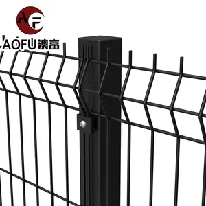 Beton çit kalıpları 3d V siyah PVC kaplı galvanizli kavisli Metal Panel bahçe çit kapısı/UV üçgen viraj 3d çit