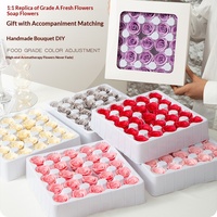 Élégantes fleurs de savon artificielles en forme de rose, cinq couches, fleur éternelle, tête de fleur de savon faite à la main, souvenir pour mariage et anniversaire
